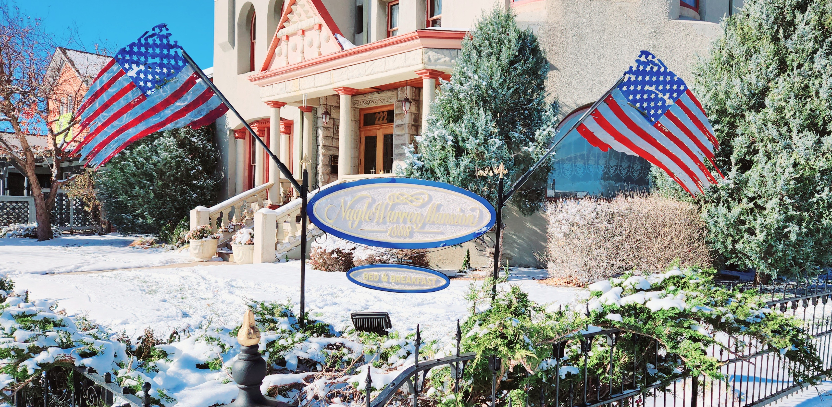 Custom fabricated American flag sign